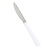 Reflections Silver & White Plastic Knives | 20 Count